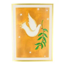 Peace Dove With Holly Branch B-Size Boxed Christmas Cards - 15 Cards And Envelopes