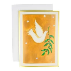 Peace Dove With Holly Branch B-Size Boxed Christmas Cards - 15 Cards And Envelopes