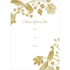 Peacocks Invitations in Gold Foil - 8 Fill-In Invitations & 8 Envelopes
