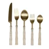 Pearl Bamboo Handle 5 Piece Flatware