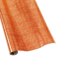 Pebble Foil Metallic Gift Wrapping Paper in Red & Gold - 30" x 6' Roll