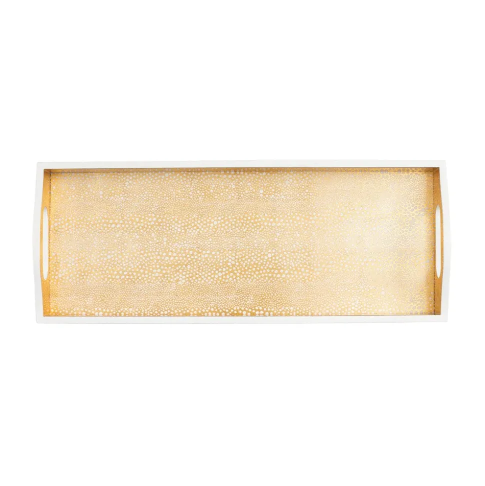 Pebble Lacquer Bar Tray in Gold - 1 Each