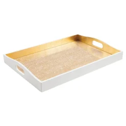 Pebble Lacquer Large Rectangle Tray in Gold - 1 Each