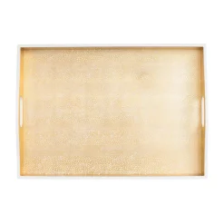 Pebble Lacquer Large Rectangle Tray in Gold - 1 Each