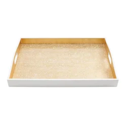Pebble Lacquer Large Rectangle Tray in Gold - 1 Each