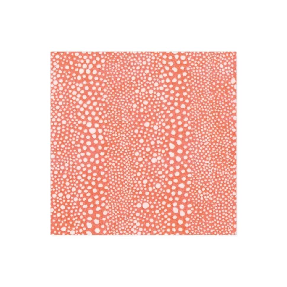 Pebble Paper Linen Cocktail Napkins in Coral - 15 Per Package