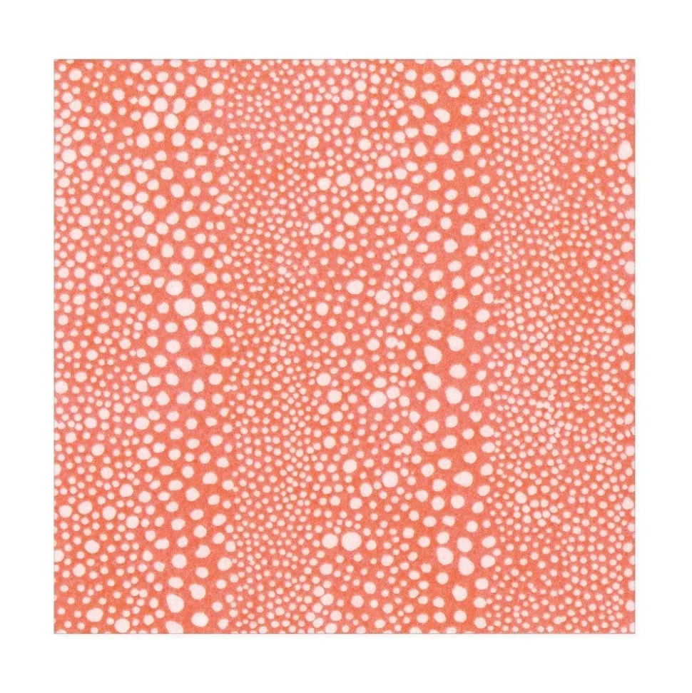 Pebble Paper Linen Luncheon Napkins in Coral - 15 Per Package