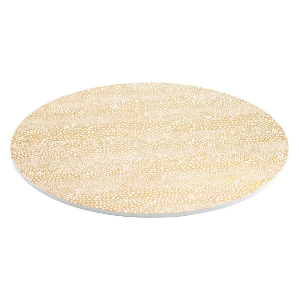 Pebble Round Lacquer Placemat in Gold - 1 Each