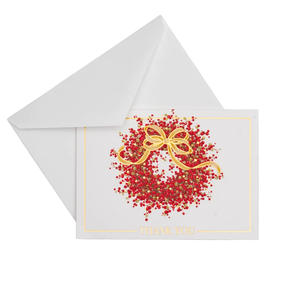 Pepperberry Foil Thank You Notes