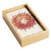 Pepperberry Wreath Guest Towel Napkins & Gold Lacquer Holder Gift Set