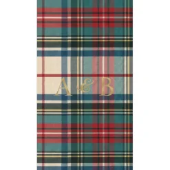 Personalized Double Initial Dress Stewart Tartan Guest Towel Napkins