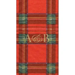 Personalized Double Initial Royal Plaid Guest Towel Napkins