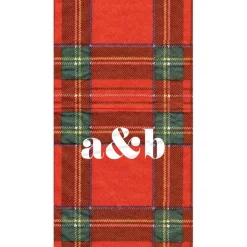 Personalized Double Initial Royal Plaid Guest Towel Napkins