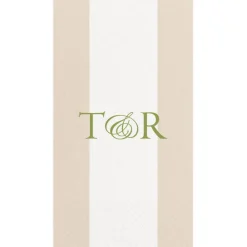 Personalized Double Initial Bandol Stripe Guest Towel Napkins