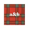 Personalized Double Initial Royal Plaid Cocktail Napkins