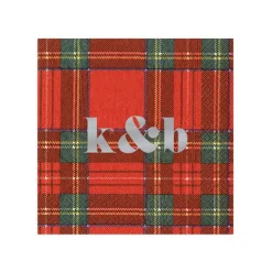 Personalized Double Initial Royal Plaid Cocktail Napkins