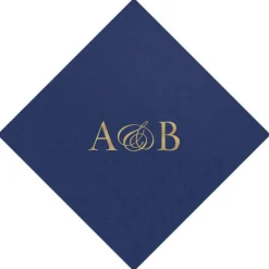 Personalized Double Initial Paper Linen Cocktail Napkins