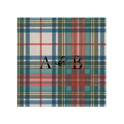 Personalized Double Initial Dress Stewart Tartan Cocktail Napkins