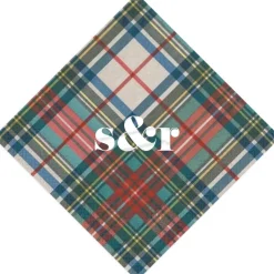 Personalized Double Initial Dress Stewart Tartan Cocktail Napkins