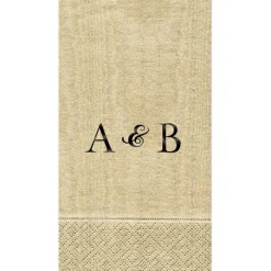 Personalized Double Initial Moiré Guest Towel Napkins