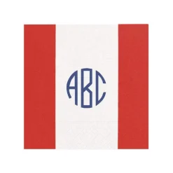 Personalized Monogram Bandol Stripe Cocktail Napkins