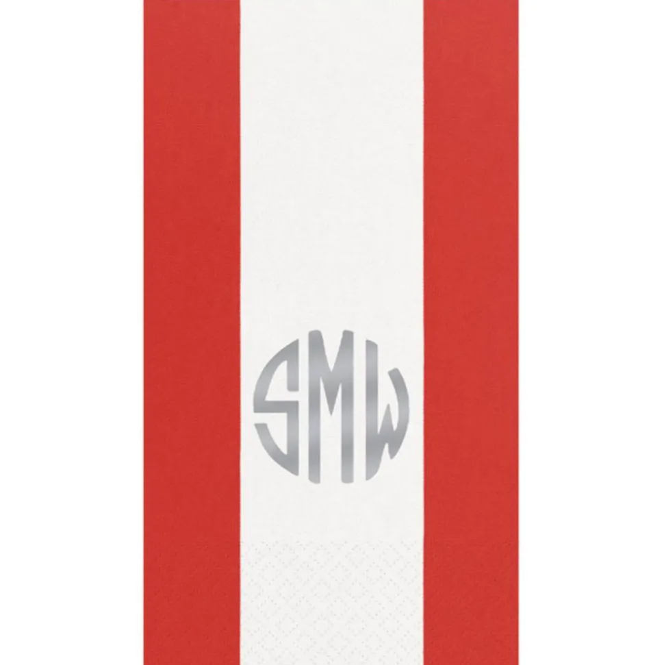 Personalized Monogram Bandol Stripe Guest Towel Napkins