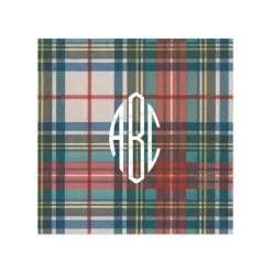 Personalized Monogram Dress Stewart Tartan Cocktail Napkins