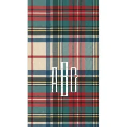 Personalized Monogram Dress Stewart Tartan Guest Towel Napkins