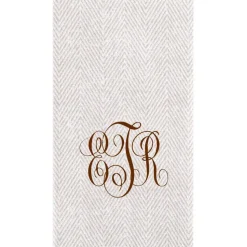 Personalized Monogram Jute Guest Towel Napkins