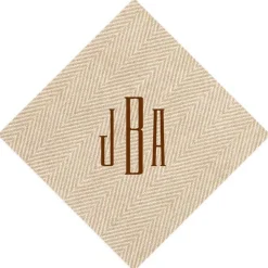 Personalized Monogram Jute Cocktail Napkins