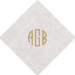 Personalized Monogram Jute Cocktail Napkins