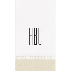 Personalized Monogram Linen Border Guest Towel Napkins