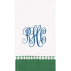 Personalized Monogram Linen Border Guest Towel Napkins