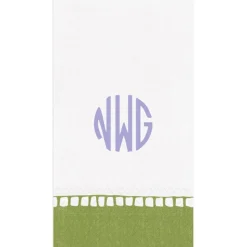Personalized Monogram Linen Border Guest Towel Napkins