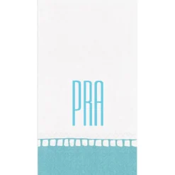 Personalized Monogram Linen Border Guest Towel Napkins