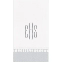 Personalized Monogram Linen Border Guest Towel Napkins