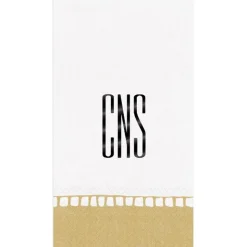 Personalized Monogram Linen Border Guest Towel Napkins