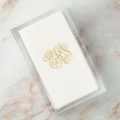 Personalized Monogram Paper Linen Guest Towel Napkins