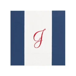 Personalized Single Initial Bandol Stripe Cocktail Napkins