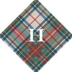 Personalized Single Initial Dress Stewart Tartan Cocktail Napkins