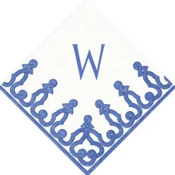 Personalized Single Initial Passementerie Cocktail Napkins