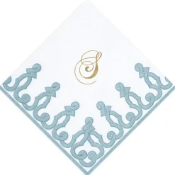 Personalized Single Initial Passementerie Cocktail Napkins