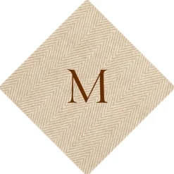 Personalized Single Initial Jute Cocktail Napkins