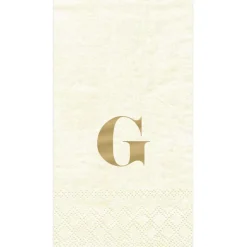 Personalized Single Initial Moiré Guest Towel Napkins