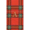 Personalized Single Initial Royal Plaid Guest Towel Napkins