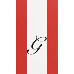 Personalized Single Initial Bandol Stripe Guest Towel Napkins
