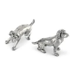 Pewter Spaniel Salt & Pepper Set