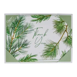 Pine Branches Thank You Notes - 8 Note Cards And Envelopes