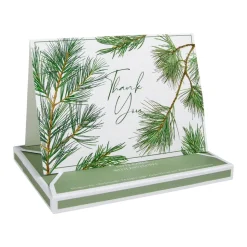 Pine Branches Thank You Notes - 8 Note Cards And Envelopes