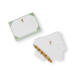 Pineapple Crest Foil Correspondence Cards - 12 Per Package